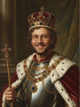 👑 Jego Królewska Mość – Personalizowany Portret Mężczyzny na Płótnie (40x30cm)