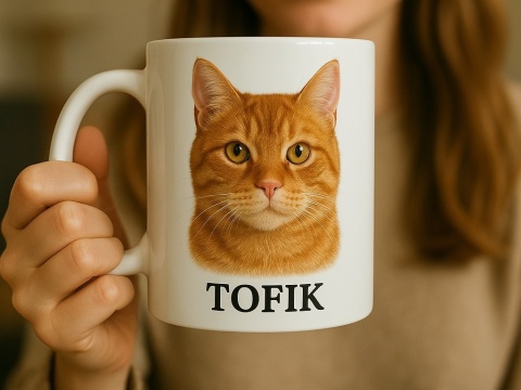 Personalizowany kubek z portretem Twojego kota
