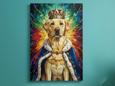 Twój Pies jako Król - śmieszny portret na płótnie (80x60cm)