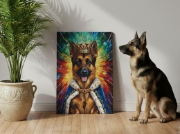 Twój Pies jako Król - śmieszny portret na płótnie (120x80cm)