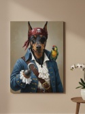 Twój Pies jako Pirat – Personalizowany Śmieszny Portret na Płótnie (80x60cm)