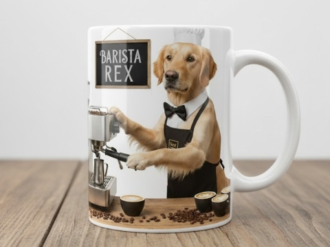 Twój Pupil Barista - Personalizowany Kubek z Psem lub Kotem jako Barista
