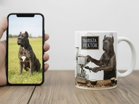 Twój Pupil Barista - Personalizowany Kubek z Psem lub Kotem jako Barista