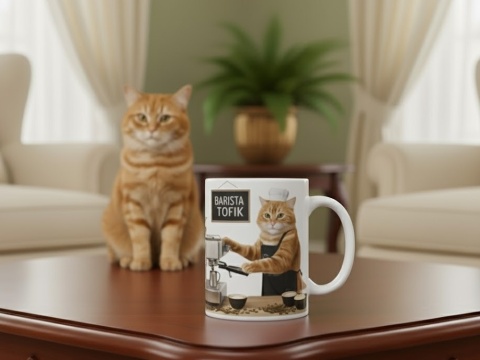 Twój Pupil Barista - Personalizowany Kubek z Psem lub Kotem jako Barista