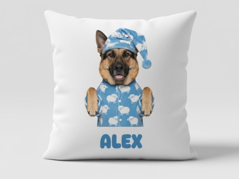 Twój Pupil Śpioch – Personalizowana Poduszka z Psem lub Kotem w Piżamkach